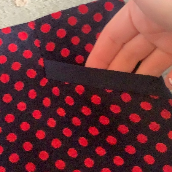 Talbots Navy & Red Polkadot Skirt  SZ2 - Picture 3 of 5